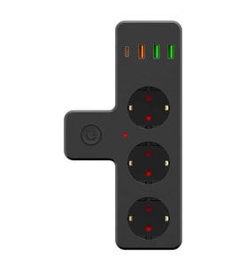 Plentiful Termal Akım Korumalı 3 Adet Soket,3 Adet USB ve 1 Adet Type-C Girişli 20w Priz Model 3397