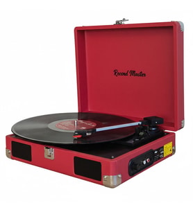 Record Master RM-311 Kırmızı Renkli Pikap - Tüm Plaklar İle Uyumlu - Power Bank lere Bağlanarak Kullanılabilme (Karışık)