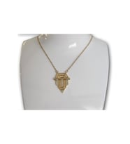 Çelik Kolye Sarı Gold İhtişamın Gücün Ve Özgüvenin Simgesi Serenay Kolyesi Küçük