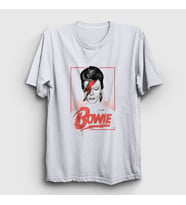 Presmono Unisex Beyaz Aladdin Sane David Bowie T-Shirt 301699tt
