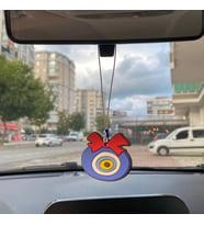 Nazar Boncuklu Silikon Dikiz Ayna Süsü