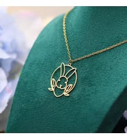 Tasarım Minimalist Tavşan Figürlü Kolye 925K Gümüş (Gold)