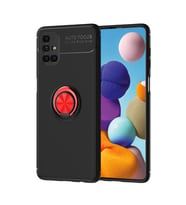 Samsung Galaxy M51 Kılıf Range Yüzüklü Silikon - Siyah-kırmızı