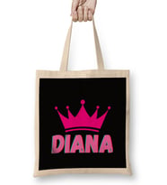 Princess Diana Quotes Art Gift - UK Vintage Retro Style Bez Çanta Uzun Saplı
