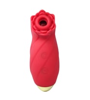 Red Flower Sucking Silikon 10 Modlu Titreşim ve Emiş Modlu Şarj Edilebilir Vibratör