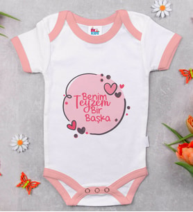 BK Kids Benim Teyzem Bir Başka Tasarımlı Pembe Bebek Body Zıbın-1