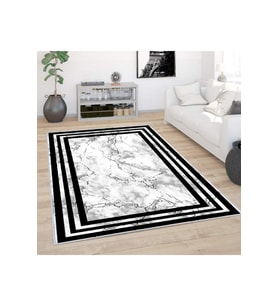 Rovigo Home Dijital Baskı Yıkanabilir Kaymaz Taban Salon Halısı RVG0424 (Beyaz)