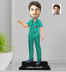 Kişiye Özel Doktor Erkek Ahşap Biblo-4