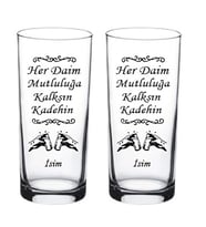 Baskılı Rakı Ve Meşrubat Bardağı 2 li