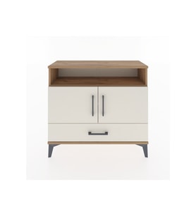 Arges Şifonyer 3 Raflı Tek Çekmeceli 2 Kapaklı 88x30x80 Çam-Aytaşı