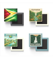 Buzdolap Magnetleri - Guyana Georgetown - 4'lü Set Magneti