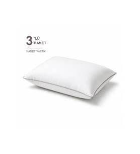 Biyeli Yastık 3'li Paket 50x70 cm 800 gr Boncuk Silikon Dolgulu Pudra