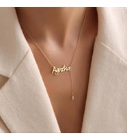 Kişiye Özel 925 Ayar Gümüş Şık İsim Sallantılı Minimal Harf Kolye (Gold)