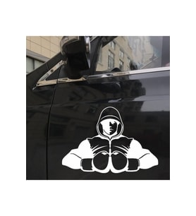 Boks Sporları Siluet Tasarım Oto Sticker 25*17 Cm