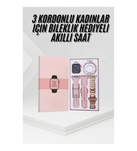 Mey İthalat® Yeni Nesil Kadın Akıllı Saat Rose Gold Android ve İos Uyumlu