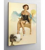 Kanvas Tablo Jartiyerli Pin Up Kadın