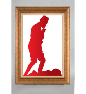 Çerçeveli Paspartulu Atatürk Tablo a110 (Gold)
