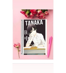 Tanaka Anime Defter 1 Adet Özel Tasarım A4 Boyutu Telli Çizgili Defter 21*29 Cm