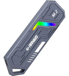 RaXius DK03 USB-A/Type-C Kablolu RGB 22x80 M.2 NVMe Taşınabilir Harici SSD (Boş Kutu)