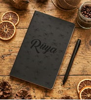 Kişiye Özel Fiyonk Kurdele Desenli Defter Doğum Günü Hediyesi