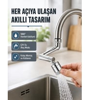 2 Modlu 1080° Dönebilen Musluk Başlığı Esnek 3 Eklemli Hareketli Tasarım