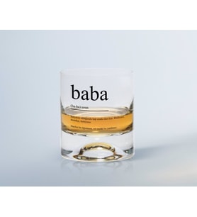 BK Home Renkli Baskılı Baba Tasarımlı Viski Bardağı-1 (Beyaz)