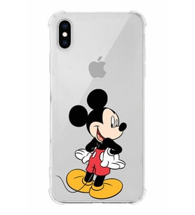Apple iPhone XS Uyumlu Köşe Korumalı Antişok  Kapak Mickey Mouse Tasarımlı Şeffaf  Kılıf
