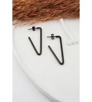 Kadın 316L Paslanmaz Çelik Basic Geometrik 4 cm V Model Küpe