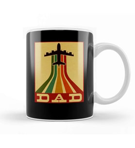 Retro Pilot Dad Vintage Airplane Aviation Father Kupa Bardak Porselen