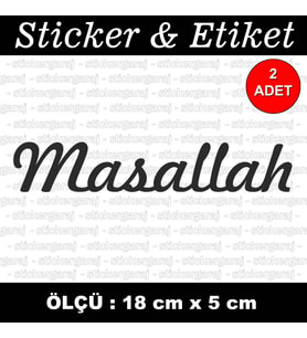 maşallah etiket sticker - 2 adet çıkartma araba motosiklet kask atv tablet pc buzdolabı otomobil bilgisayar uyumlu