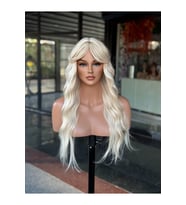 Platin Sarı Ön Soğuk Sarı Işıltılı Vip Peruk