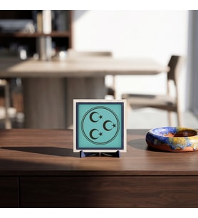 Özel Tasarım Üç Hilal Motifli Dekoratif Obje, Çalışma Alanınıza Enerji Katan Detay 10x10 cm