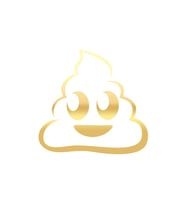Sevimli Gülen B*k Emoji Sticker17x17 Cm Gold