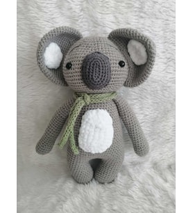 Atkılı Koala Amigurumi Organik Oyuncak