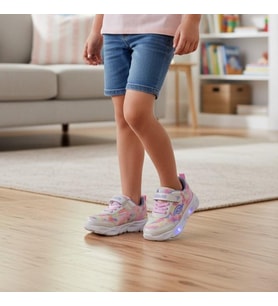 Jamix 125p Pembe-Beyaz Işıklı Cırtlı Kız Çocuk Spor Ayakkabı