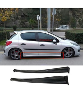 Peugeot 207 Yan Marşpiyel Seti Mat Siyah Plastik 2 Adet