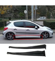 Peugeot 207 Yan Marşpiyel Seti Mat Siyah Plastik 2 Adet