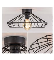 Mylights Mat Siyah Kafes Aramatür Avize 35 Cm