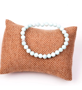 Larimar Taşı Bileklik ( 6 mm ) - Gümüş Aparat