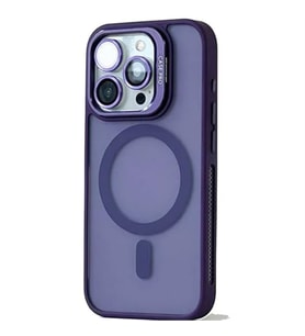 Coverzone iPhone 13 Pro ile uyumlu Kamera Lens Aparatl? Stand Olabilen Magsafe ile uyumlu Kamera Korumal? ?effaf Full Color Magnetic Wireless Telefon K?l?f? (Derin Mor, iPhone 13 Pro)