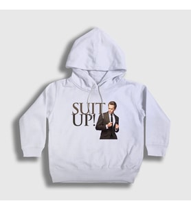 Presmono Unisex Çocuk Beyaz Barney How I Met Your Mother Kapüşonlu Sweatshirt 194729tt