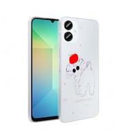 Galaxy A06 Kılıf Şeffaf Figürlü Folk Sert Kılıf Sevimli Köpek