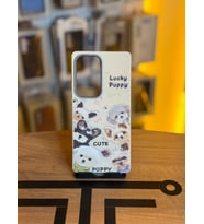 Samsung S25 Ultra Uyumlu Özel Tasarım Sevimli Figürlü Deri Dokulu Telefon Kılıfı (Krem)