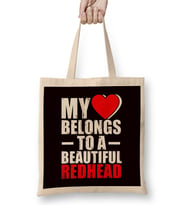 Heart Belongs To Redhead Girlfriend Wife Husband Boyfriend Bez Çanta Uzun Saplı