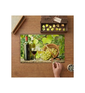 Üzüm ve Üzüm Suyu Tasarımı 240 parça Ahşap Puzzle Ahşap Kutuda MP07603