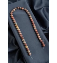 Leopar Jasper Doğal Taş Parlak Kırmızı Küre Kesim 8mm Dizi [AA]