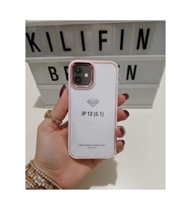 iPhone 12 / 12 Pro Kenarları Pembe Kılıf Modeli