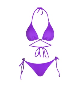 Beria Kadın Çapraz Bağlama Detaylı Üçgen İpli Mor Bikini Takımı