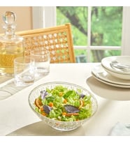 Glamis Selen Concept Yatık Kafes Model El Yapımı Cam Meyve Sunum Ve Salata Kasesi (Şeffaf)