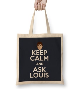 Keep Calm And Ask Louis Theroux Bez Çanta Uzun Saplı